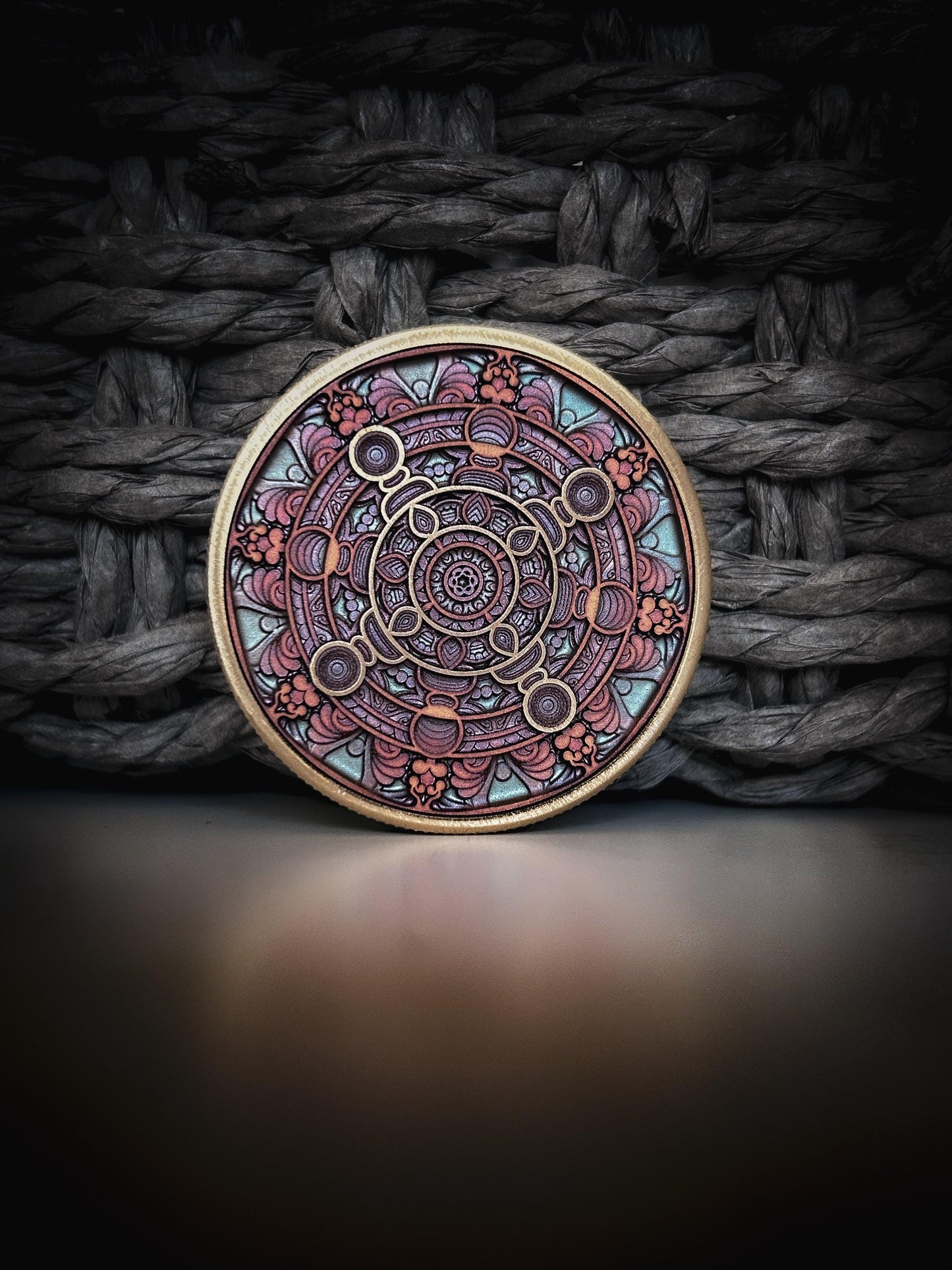 Celestial Bloom – Multilayered Fiber-Laser Coin Art
