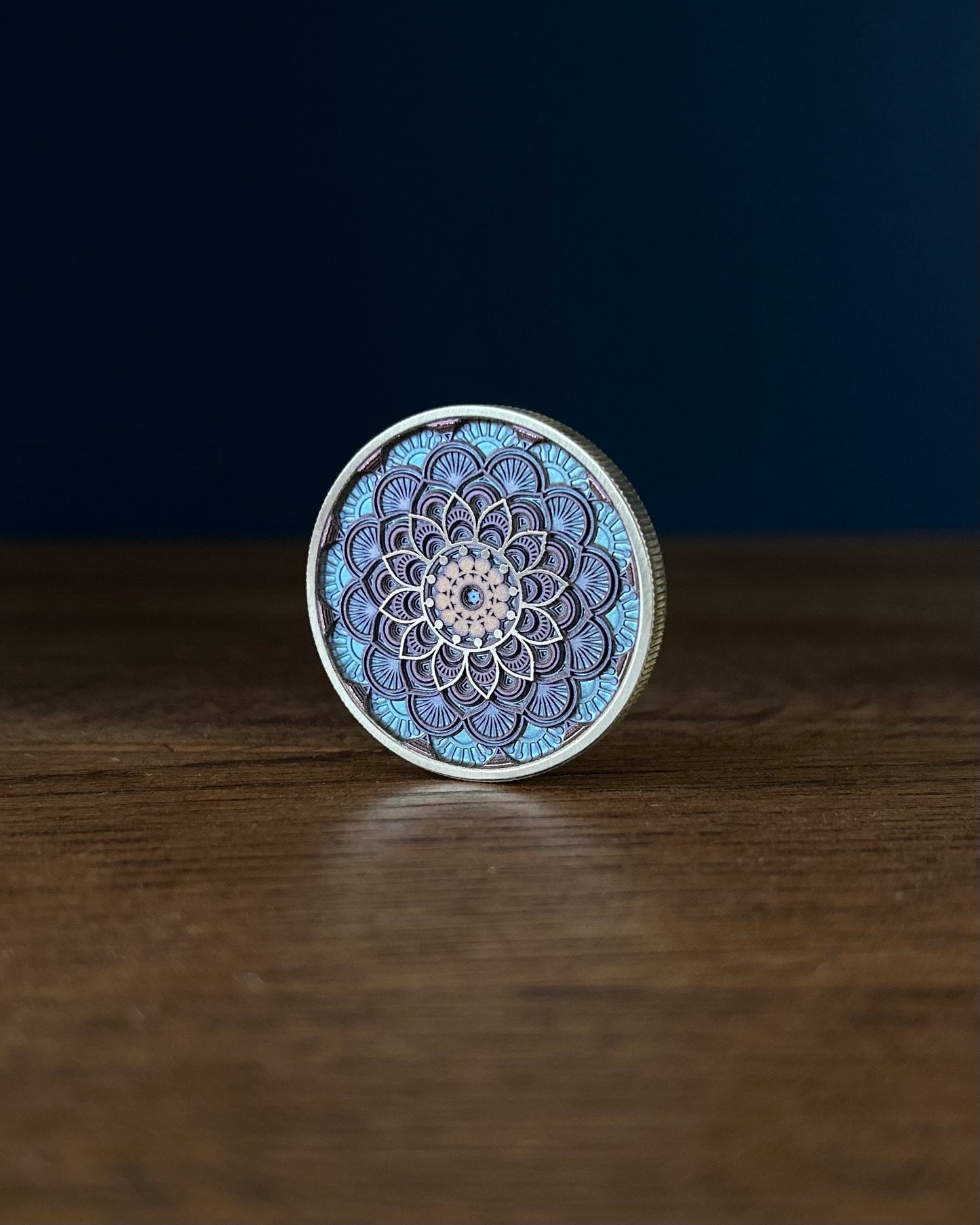 Multicoloured Mandala coin V3