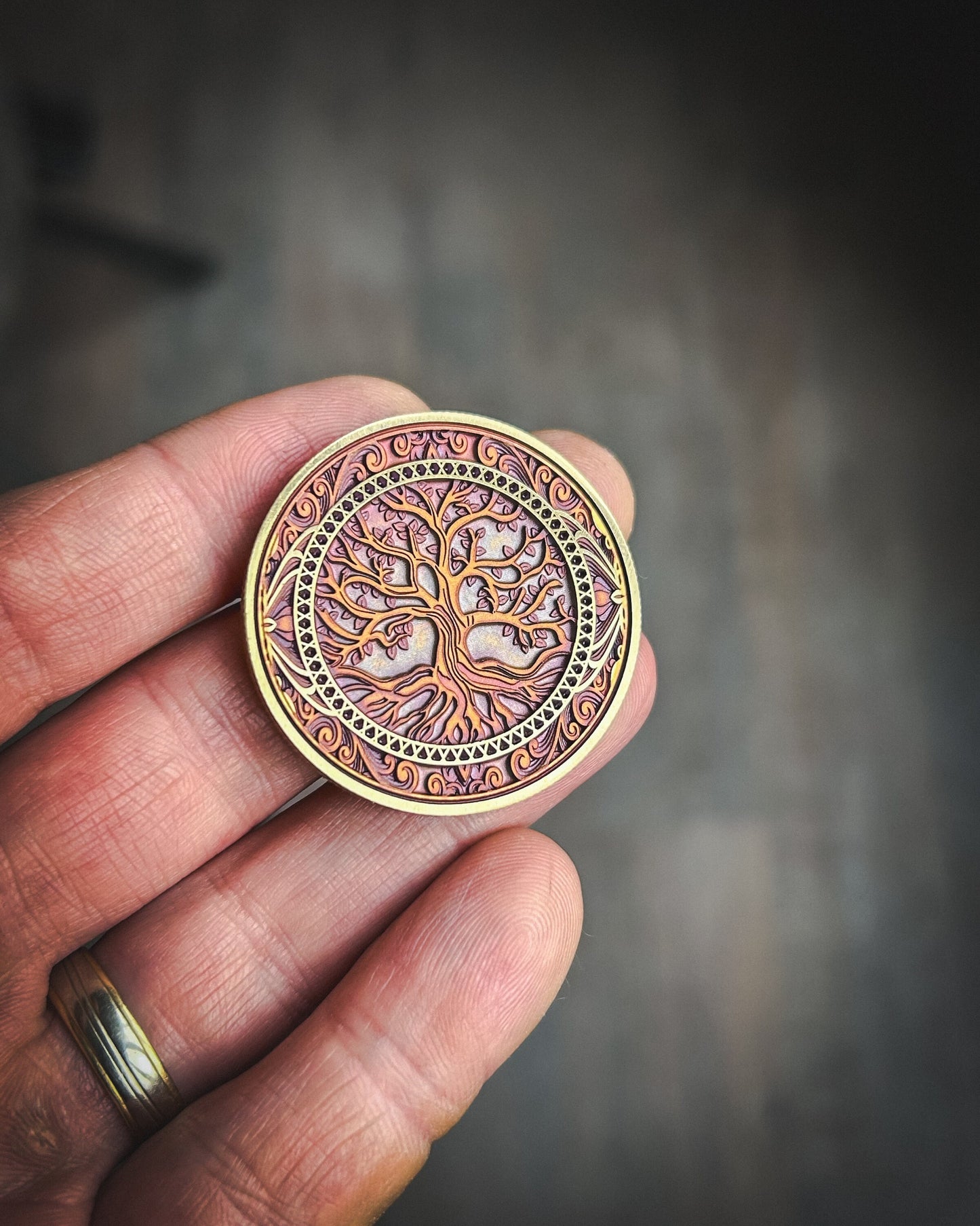 Tree of Life Mandala Coin “Roots & Radiance”