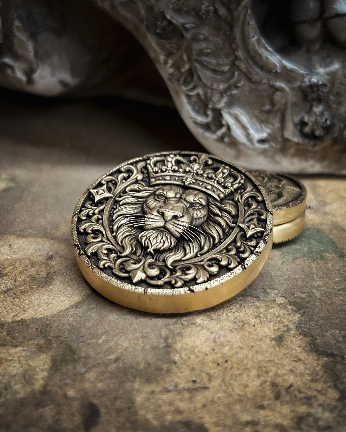 The Sovereign Within – Solid Brass Lion & Sword EDC Coin