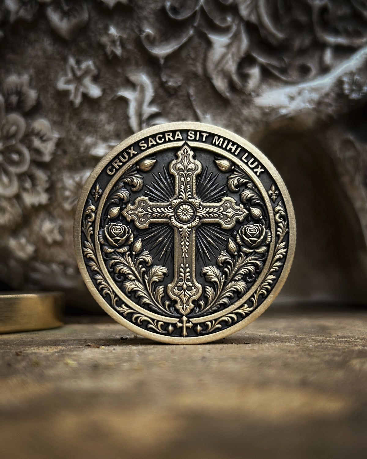Sancta Maria – Virgin Mary & Cross Prayer Coin