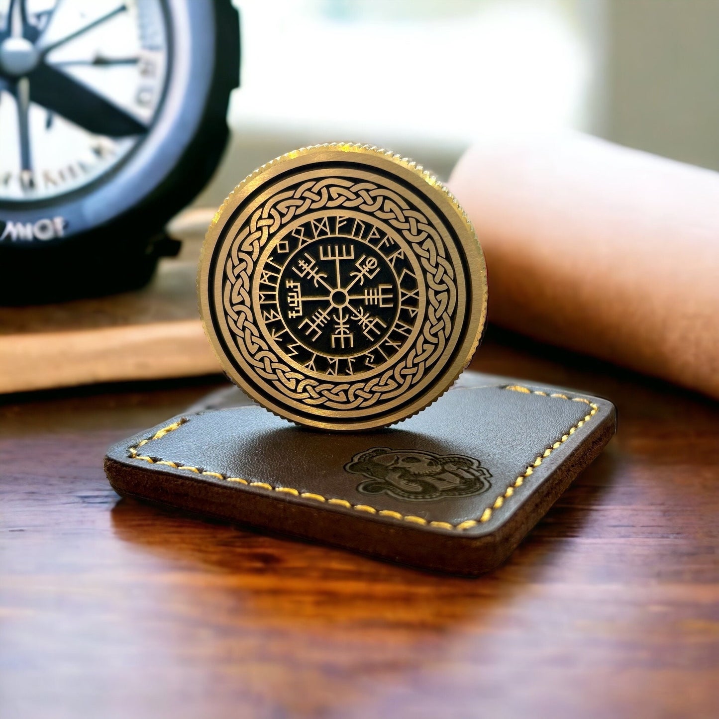 Vegvisir viking compass Coin