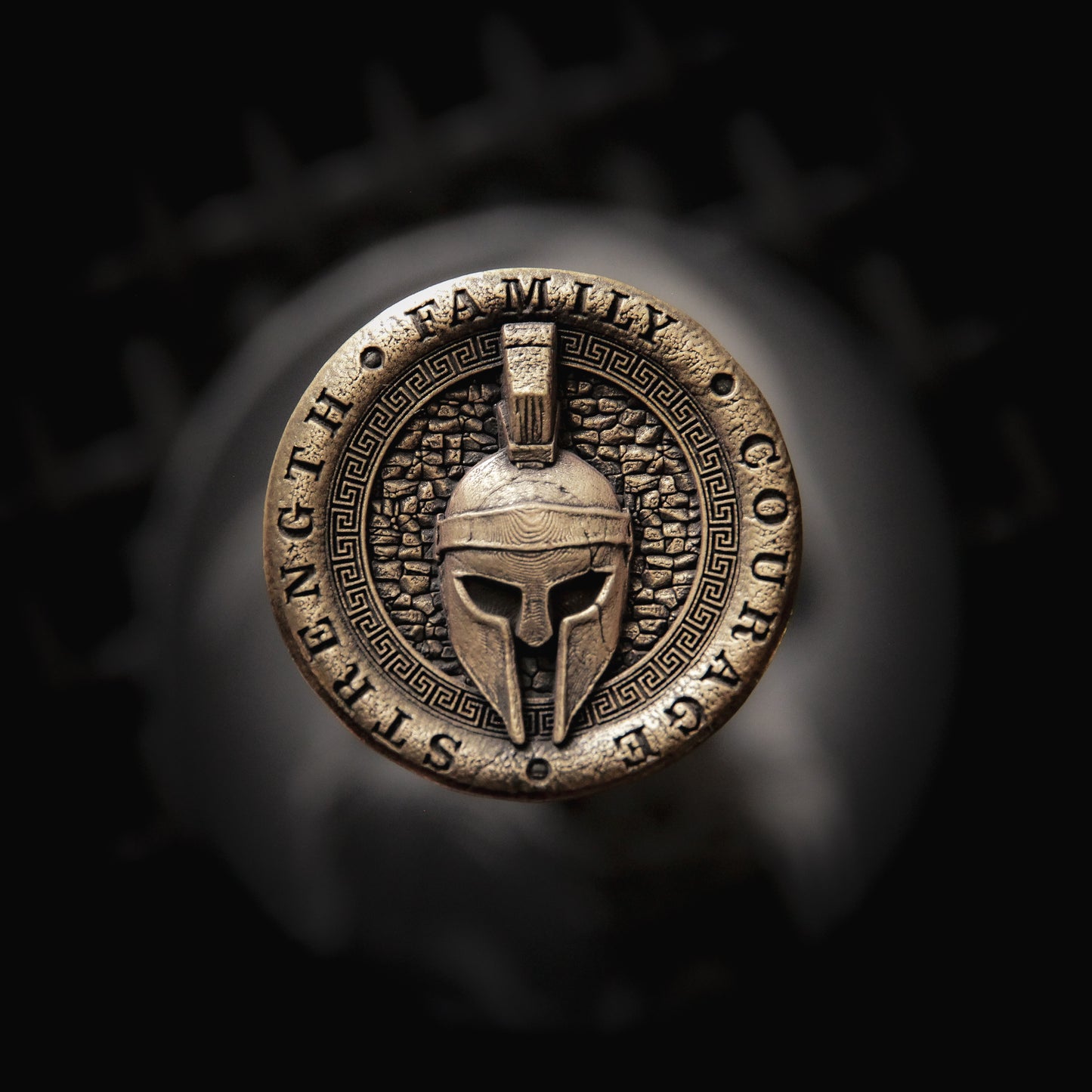 Spartan EDC Coin – Strength, Family, Courage