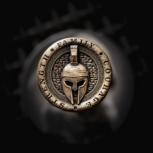 Spartan EDC Coin – Strength, Family, Courage