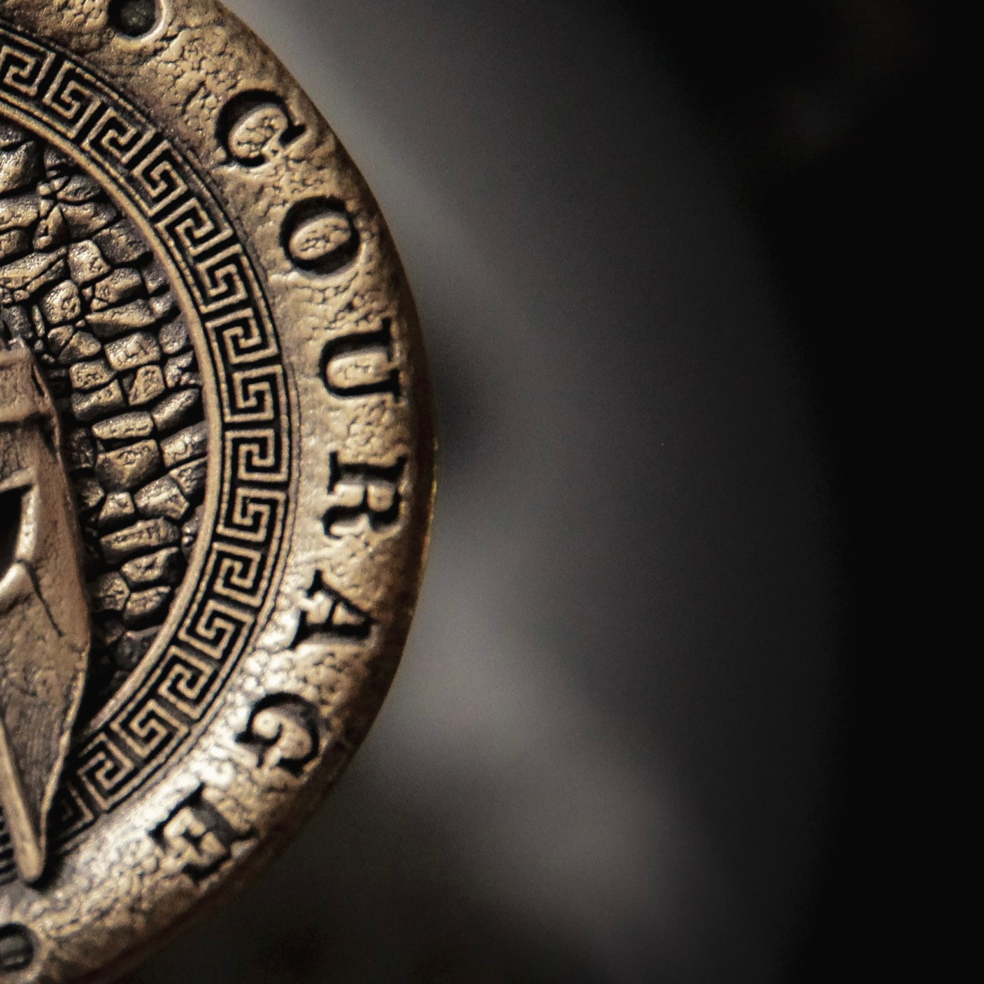 Spartan EDC Coin – Strength, Family, Courage