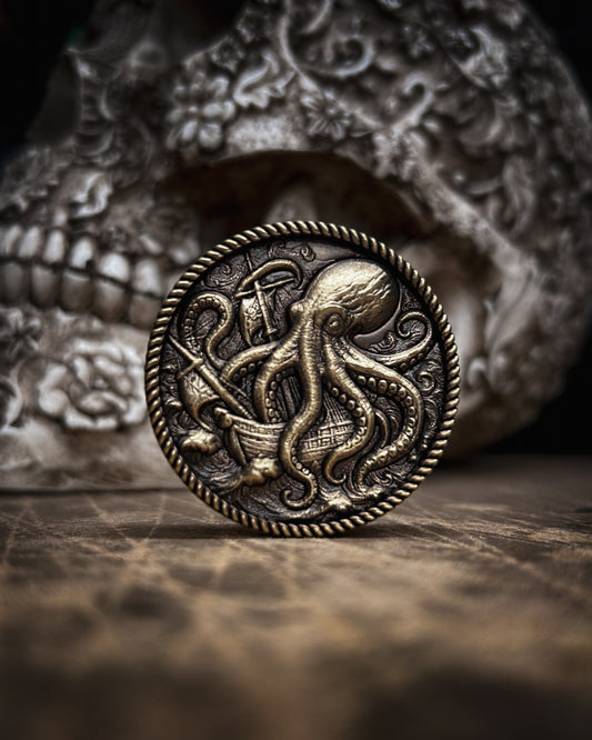 Kraken’s Revenge Coin – Limited Edition Brass Collectible | Nautical Gift | Christmas Gift