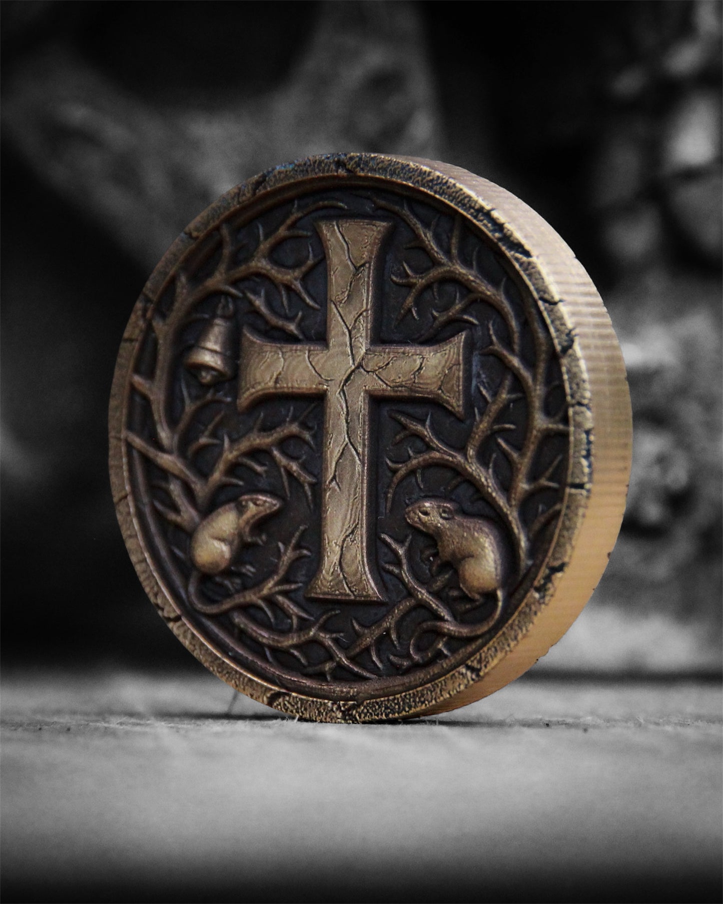 Plague Doctor Brass Coin – Gothic Gift | Double-Sided Solid Brass Collectible