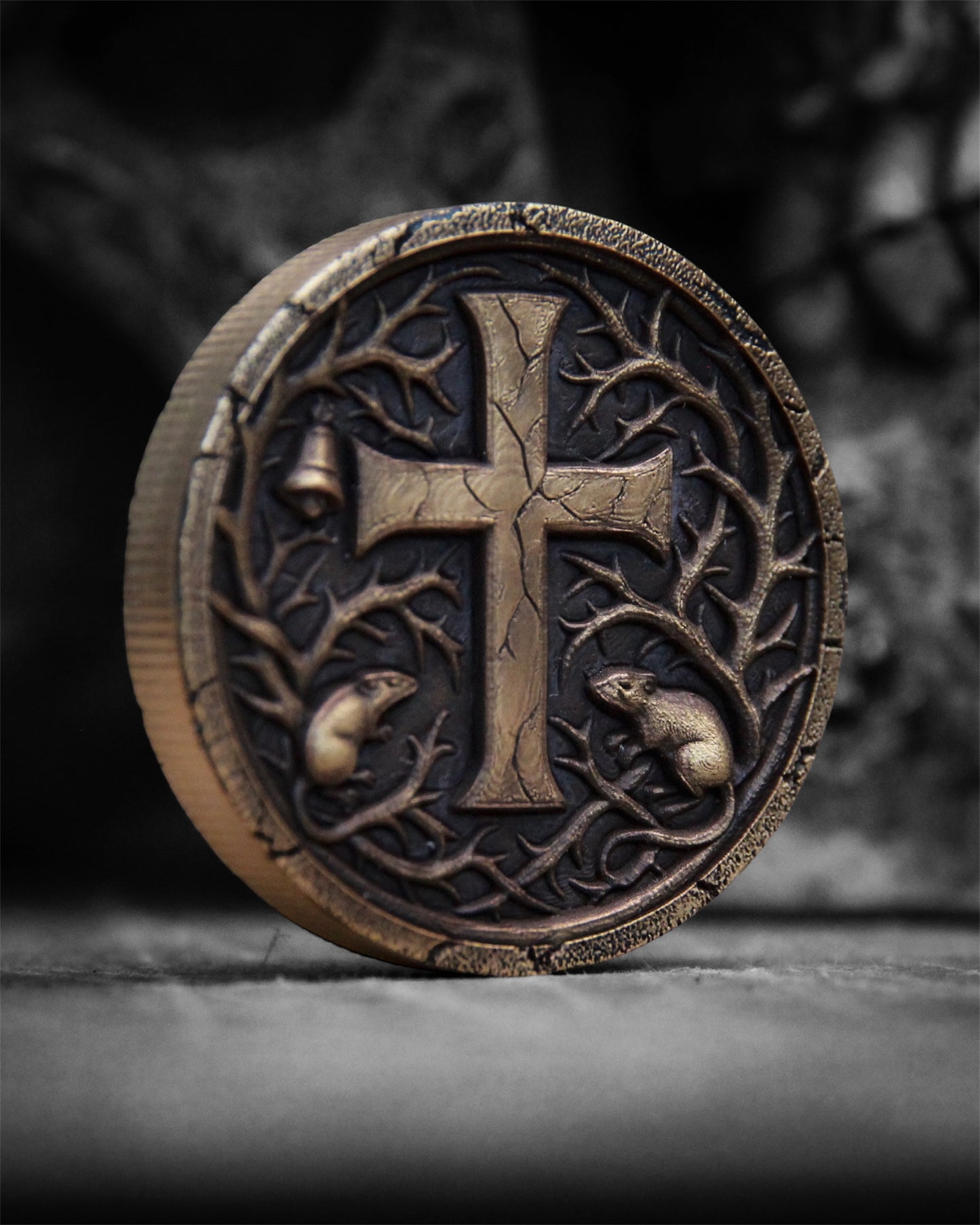 Plague Doctor Brass Coin – Gothic Gift | Double-Sided Solid Brass Collectible