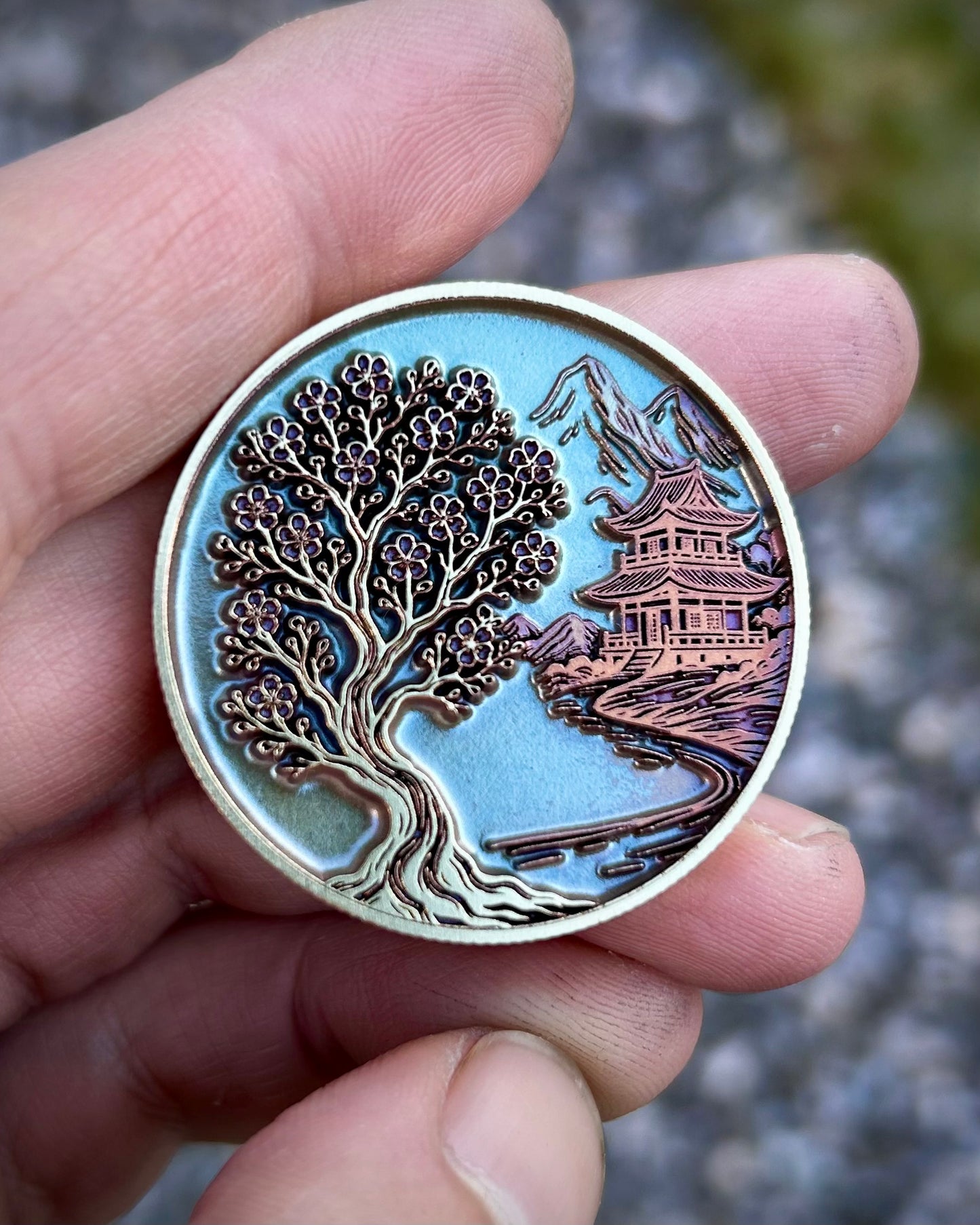 Samurai EDC Coin – Coloured Brass Collectible Gift