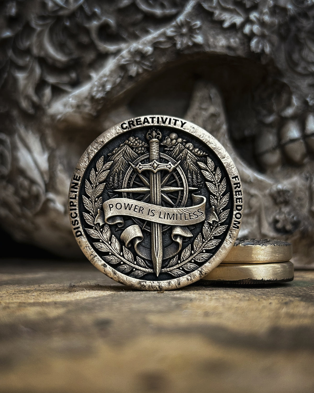 The Sovereign Within – Solid Brass Lion & Sword EDC Coin