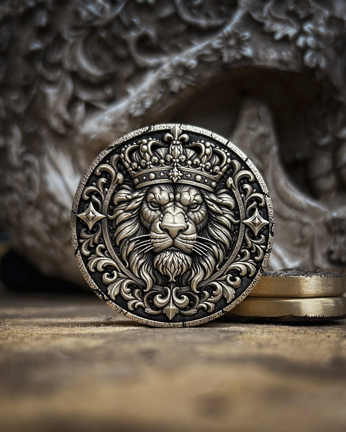 The Sovereign Within – Solid Brass Lion & Sword EDC Coin