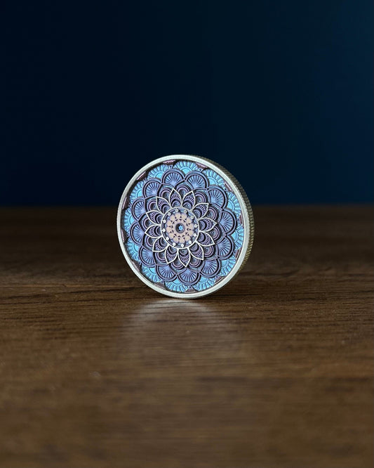 Multicoloured Mandala coin V3