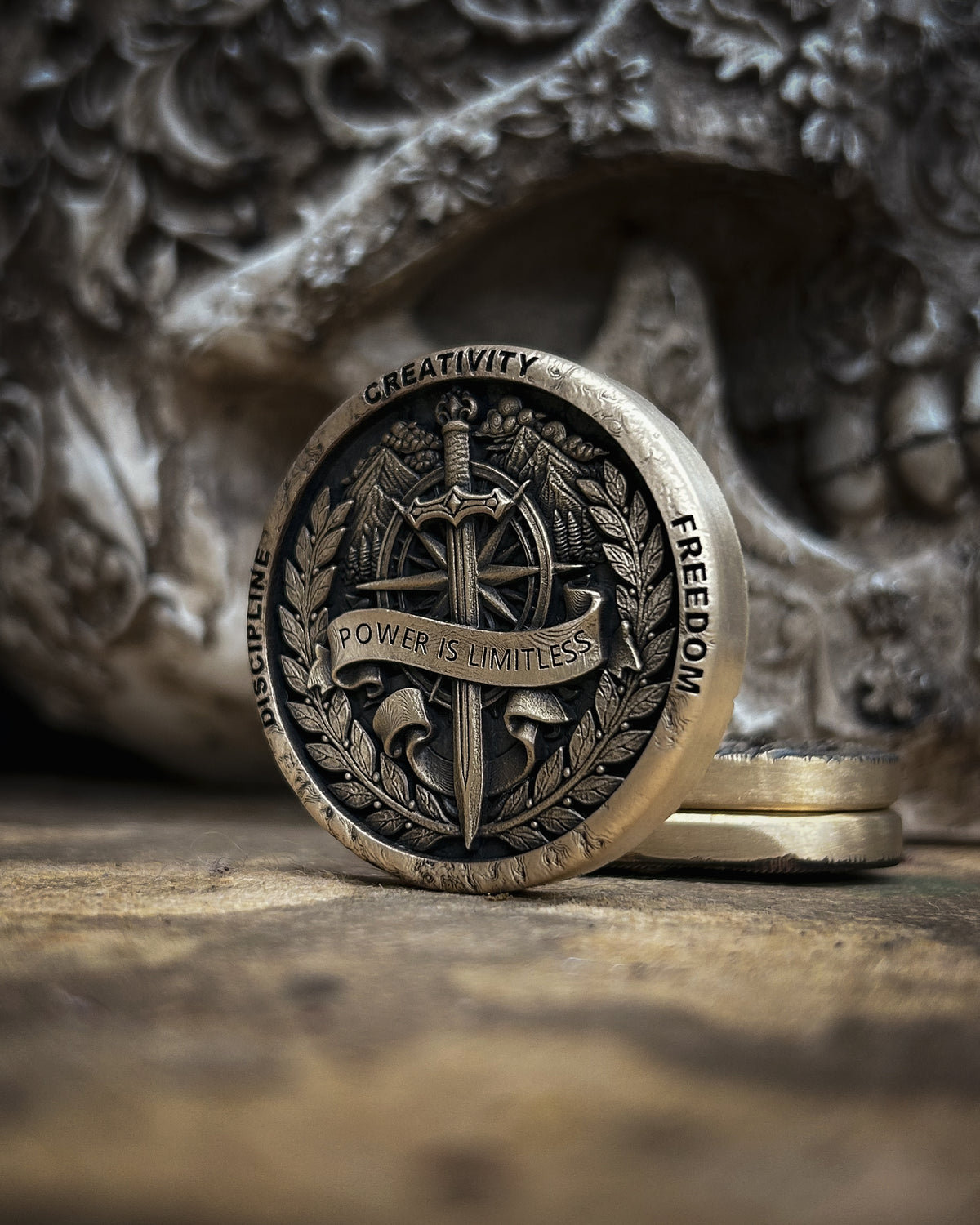 The Sovereign Within – Solid Brass Lion & Sword EDC Coin