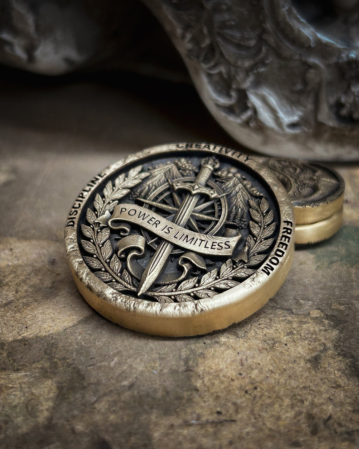 The Sovereign Within – Solid Brass Lion & Sword EDC Coin