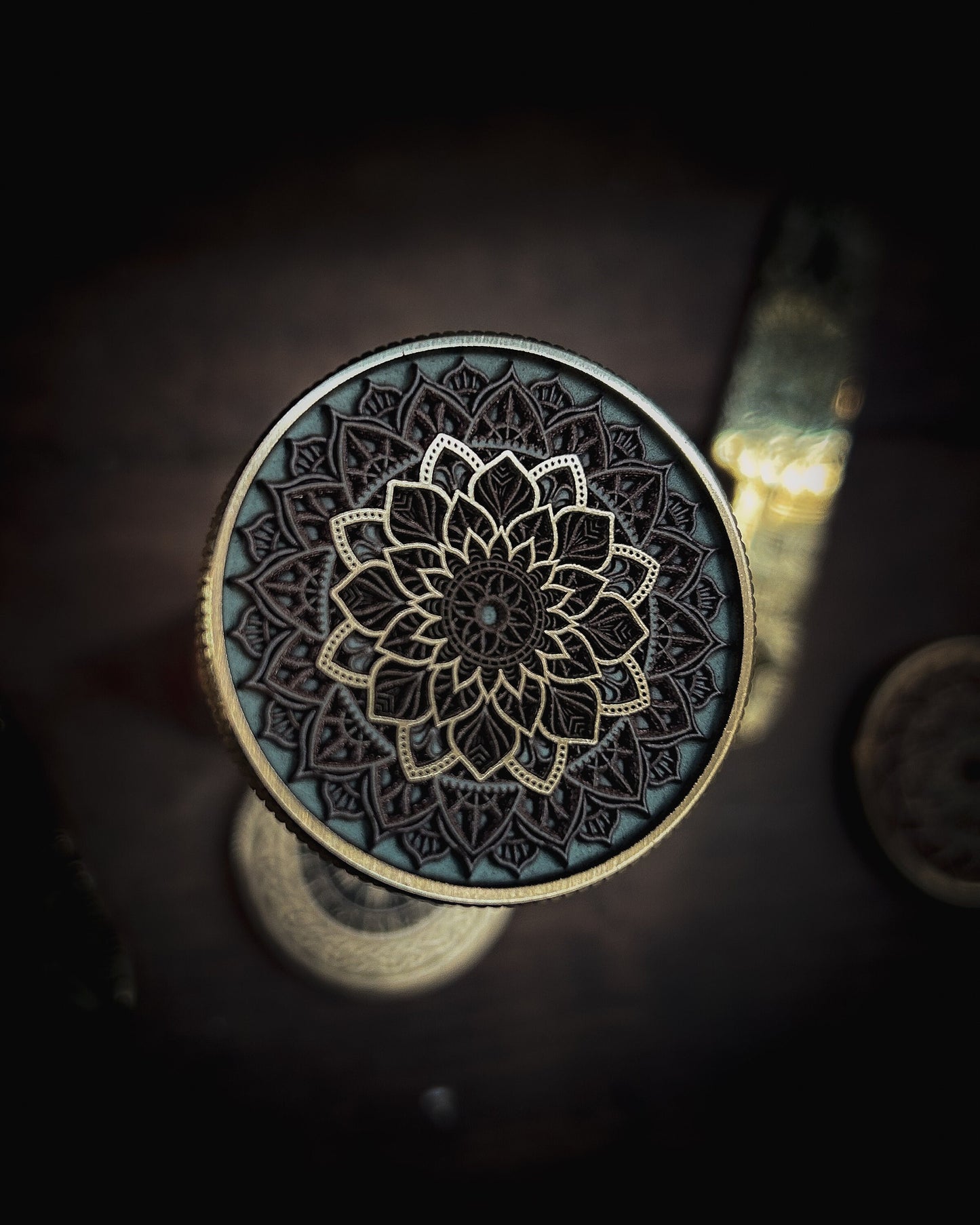 Multilayer Mandala Coin – Colored Brass EDC Art