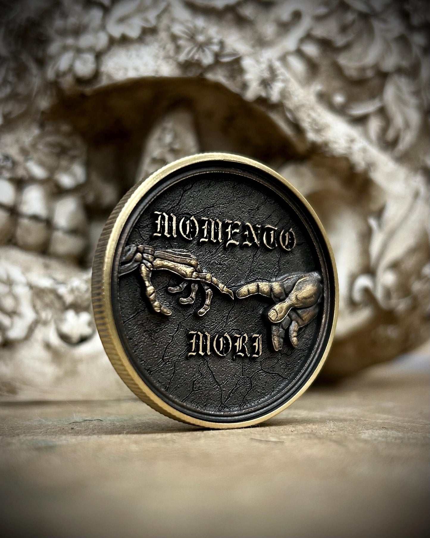 Memento Mori Solid Brass Coin – Dual-Sided Engraved Collectible