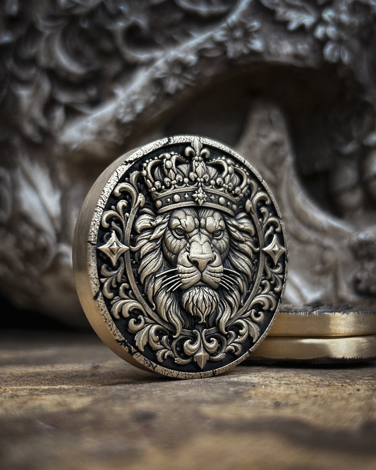 The Sovereign Within – Solid Brass Lion & Sword EDC Coin