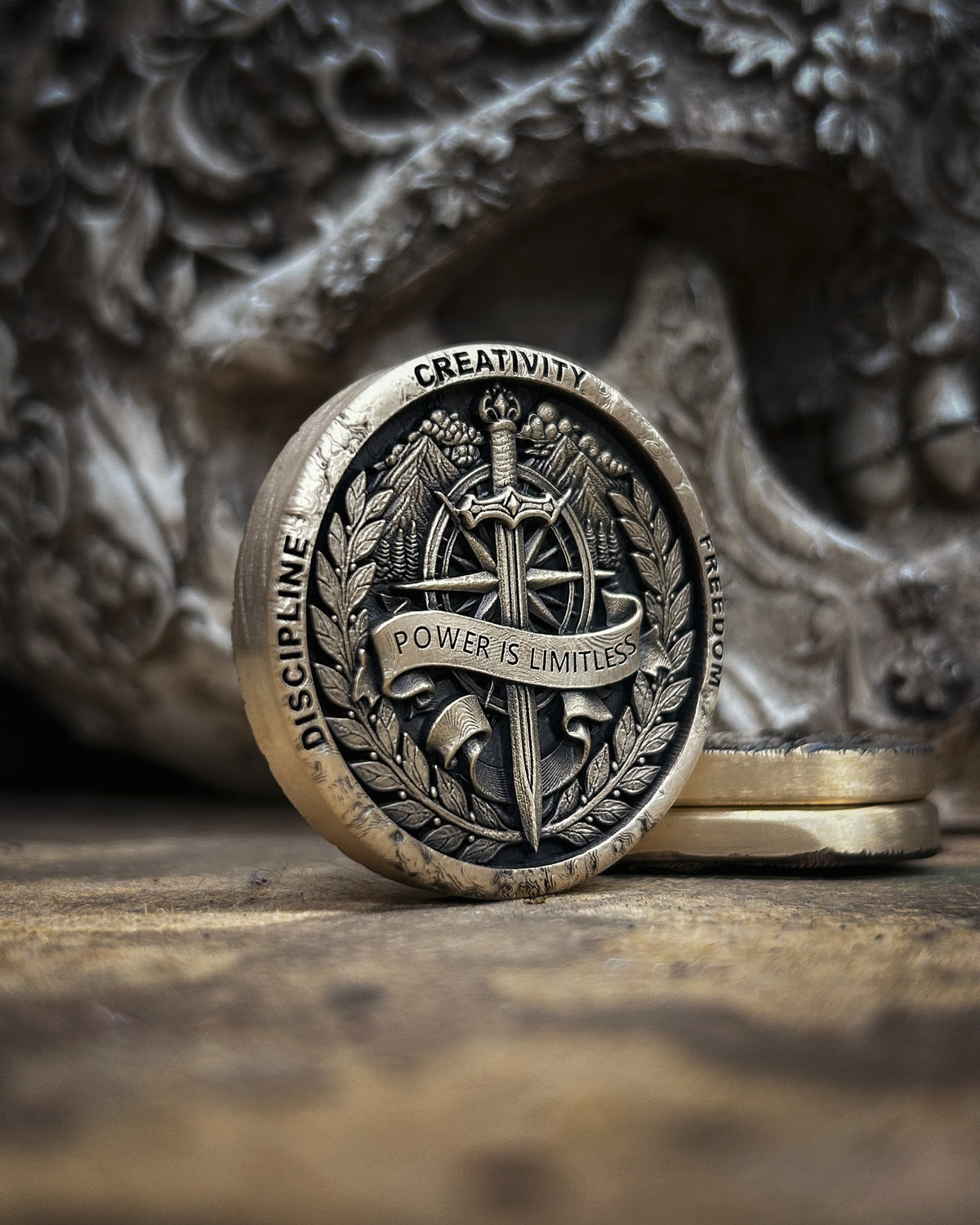 The Sovereign Within – Solid Brass Lion & Sword EDC Coin