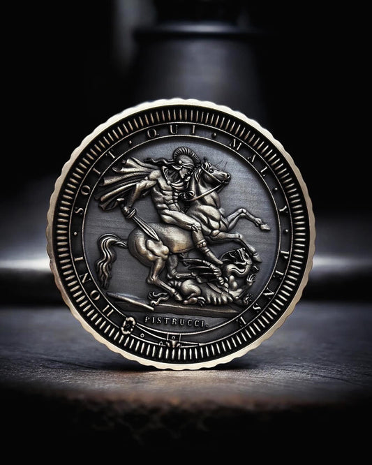 The Dragon Slayer – 70mm Deep Engraved Brass Medallion