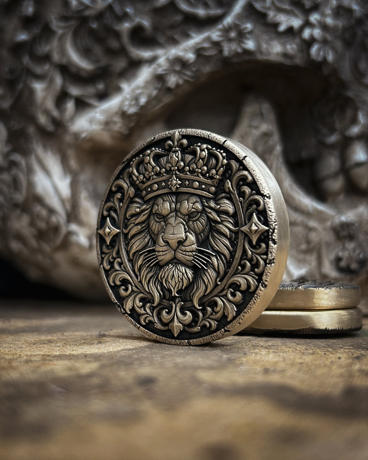 The Sovereign Within – Solid Brass Lion & Sword EDC Coin