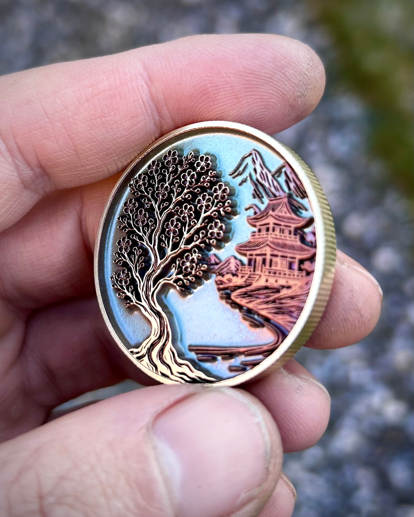 Samurai EDC Coin – Coloured Brass Collectible Gift