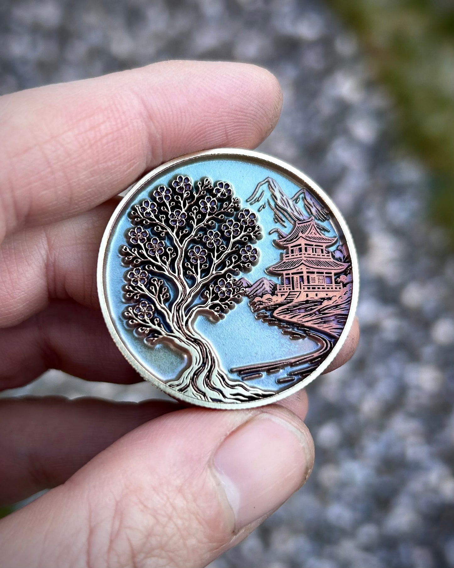 Samurai EDC Coin – Coloured Brass Collectible Gift