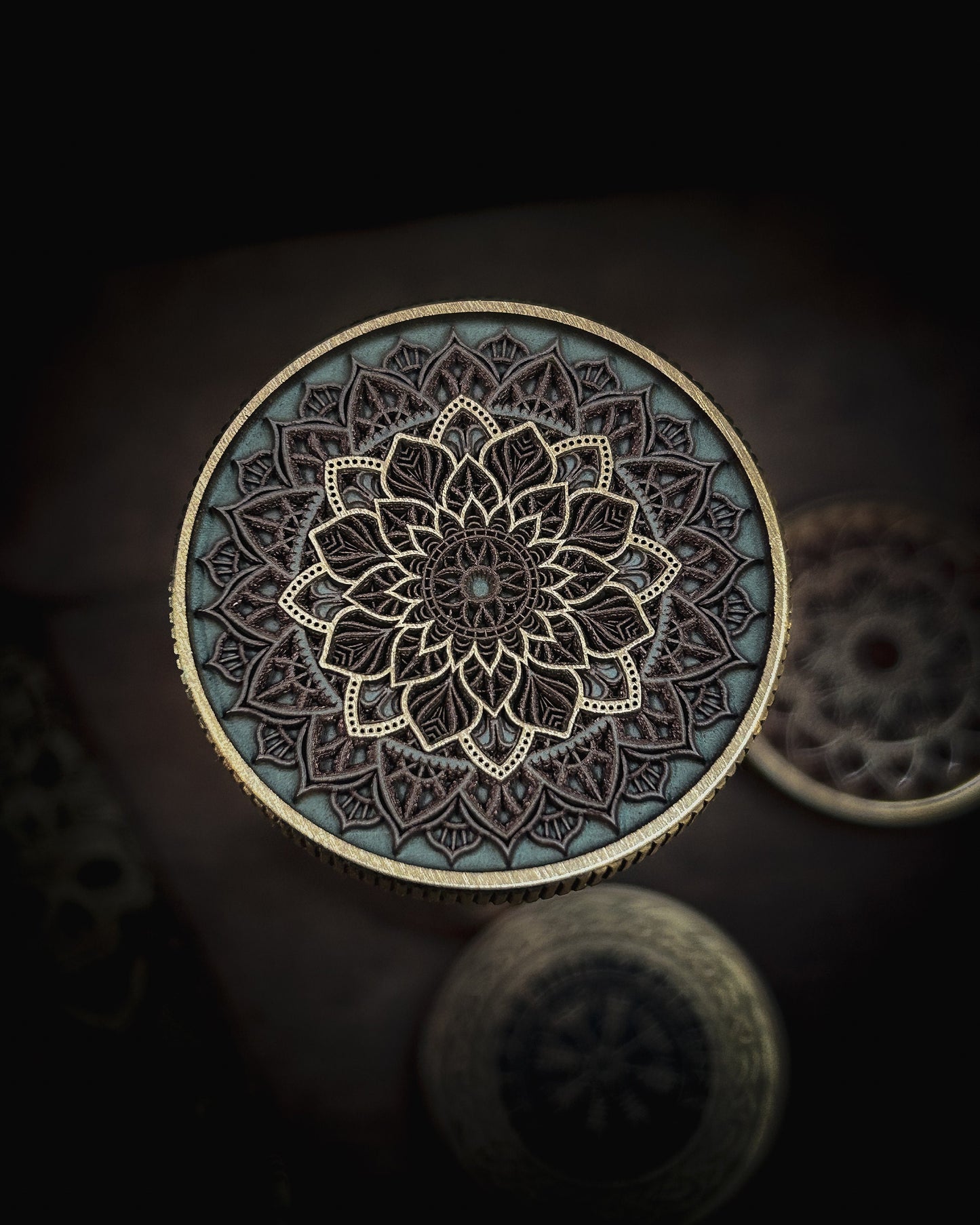 Multilayer Mandala Coin – Colored Brass EDC Art