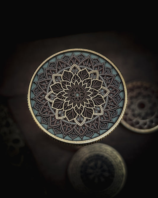 Multilayer Mandala Coin – Colored Brass EDC Art