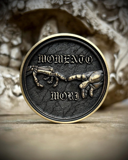 Memento Mori Solid Brass Coin – Dual-Sided Engraved Collectible