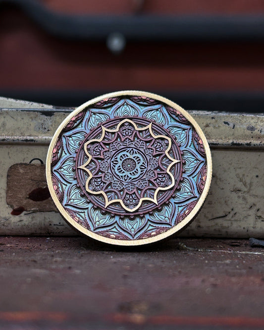 Lotus Prism – Multilayered Fiber-Laser Brass Coin